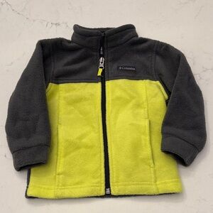 Columbia Charcoal and Neon Yellow Fleece Jacket